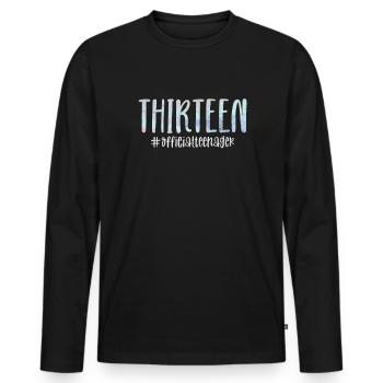 Adolescent - T-shirt manches longues Premium bio Homme - noir - Devant - Nico (187cm)