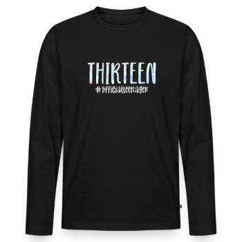 Teen Teen Teen Teens Teeny Gift - Men's Premium Organic Long Sleeve Shirt - black - Front - Nico (187cm)