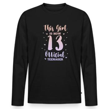Teen Teen Teen Teens Teeny Gift - Men's Premium Organic Long Sleeve Shirt - black - Front - Nico (187cm)