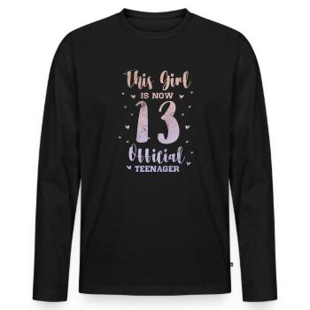 Adolescent - T-shirt manches longues Premium bio Homme - noir - Devant - Nico (187cm)