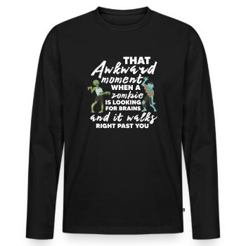 Zombie Zombie Chasseur de Zombie Apocalypse Cadeau - T-shirt manches longues Premium bio Homme - noir - Devant - Nico (187cm)