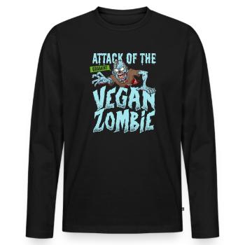 Zombie Zombie Chasseur de Zombie Apocalypse Cadeau - T-shirt manches longues Premium bio Homme - noir - Devant - Nico (187cm)