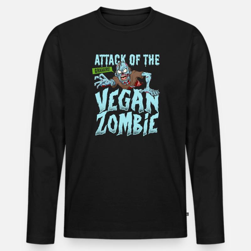 Zombie Zombie-Jäger Zombieapokalypse Geschenk - Männer Premium Bio Langarmshirt - Schwarz