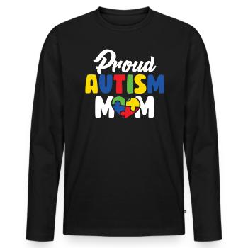 Autism Awareness Day Autistic Gift - Men's Premium Organic Long Sleeve Shirt - black - Front - Nico (187cm)