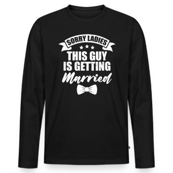 Enterrement de vie de garçon et de garçon - T-shirt manches longues Premium bio Homme - noir - Devant - Nico (187cm)
