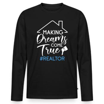 Real Estate Agent Real Estate Agent Gift - Men's Premium Organic Long Sleeve Shirt - black - Front - Nico (187cm)