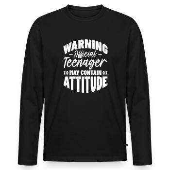 Teen Teen Teen Teens Teeny Gift - Men's Premium Organic Long Sleeve Shirt - black - Front - Nico (187cm)