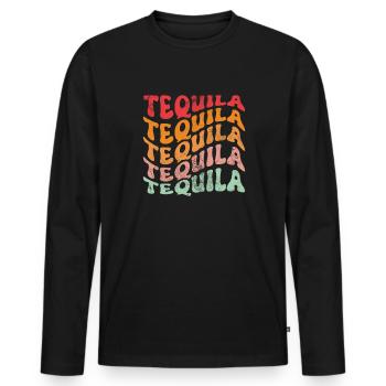 Tequila - Men's Premium Organic Long Sleeve Shirt - black - Front - Nico (187cm)