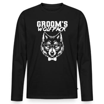 Enterrement de vie de garçon et de garçon - T-shirt manches longues Premium bio Homme - noir - Devant - Nico (187cm)