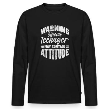 Adolescent - T-shirt manches longues Premium bio Homme - noir - Devant - Nico (187cm)