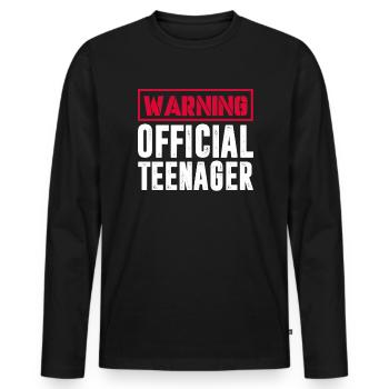 Teen Teen Teen Teens Teeny Gift - Men's Premium Organic Long Sleeve Shirt - black - Front - Nico (187cm)