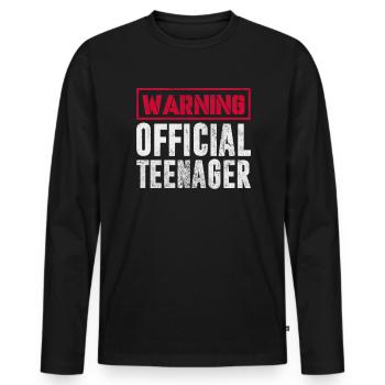 Adolescent - T-shirt manches longues Premium bio Homme - noir - Devant - Nico (187cm)