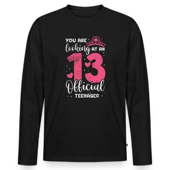 Adolescent - T-shirt manches longues Premium bio Homme - noir - Devant - Nico (187cm)