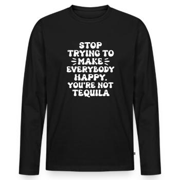 Tequila Sunrise Booze Party Mexique Cadeau - T-shirt manches longues Premium bio Homme - noir - Devant - Nico (187cm)