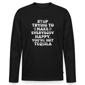Tequila - Männer Premium Bio Langarmshirt - Schwarz - Vorne - Nico (187cm)