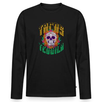 Tequila - Men's Premium Organic Long Sleeve Shirt - black - Front - Nico (187cm)