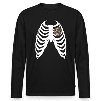 Autism Awareness Day Autistic Gift - Men's Premium Organic Long Sleeve Shirt - black - Front - Nico (187cm)