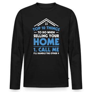 Real Estate Agent Real Estate Agent Gift - Men's Premium Organic Long Sleeve Shirt - black - Front - Nico (187cm)