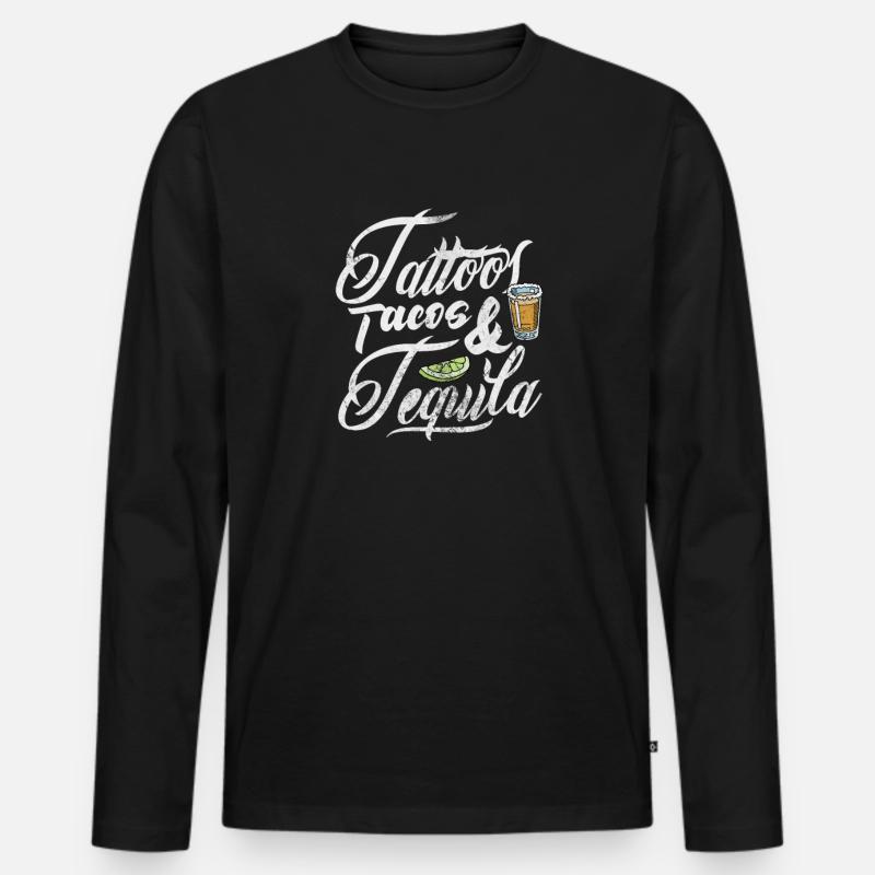 Tequila - Männer Premium Bio Langarmshirt - Schwarz