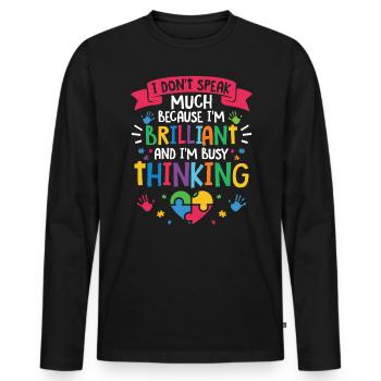 Autism Awareness Day Autistic Gift - Men's Premium Organic Long Sleeve Shirt - black - Front - Nico (187cm)