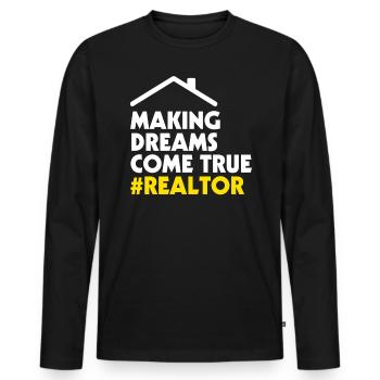 Real Estate Agent Real Estate Agent Gift - Men's Premium Organic Long Sleeve Shirt - black - Front - Nico (187cm)
