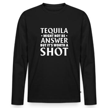 Tequila Sunrise Booze Party Mexique Cadeau - T-shirt manches longues Premium bio Homme - noir - Devant - Nico (187cm)