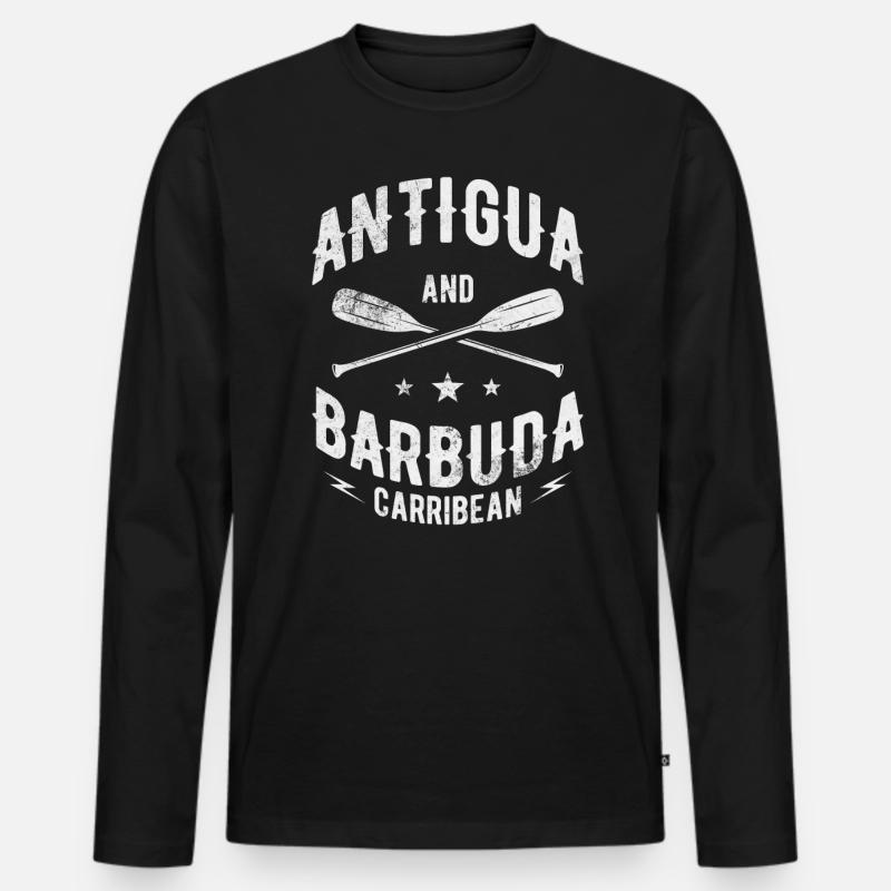 Antigua - Männer Premium Bio Langarmshirt - Schwarz
