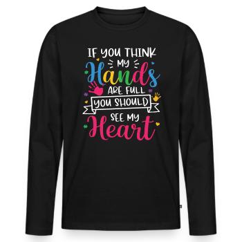 Autism Awareness Day Autistic Gift - Men's Premium Organic Long Sleeve Shirt - black - Front - Nico (187cm)