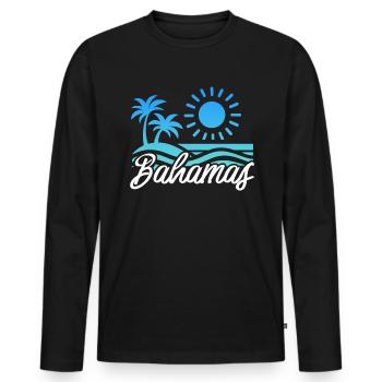 Bahamas Caribbean Island Atlantic Summer Gift - Men's Premium Organic Long Sleeve Shirt - black - Front - Nico (187cm)