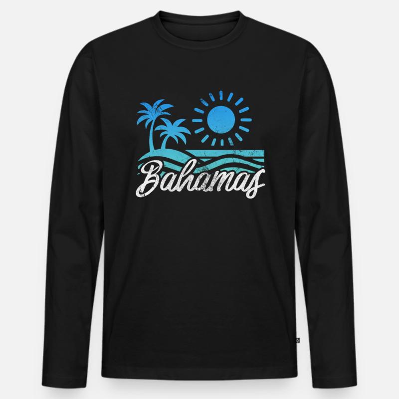 Bahamas - Männer Premium Bio Langarmshirt - Schwarz