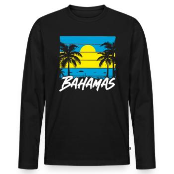 Bahamas Caribbean Island Atlantic Summer Gift - Men's Premium Organic Long Sleeve Shirt - black - Front - Nico (187cm)