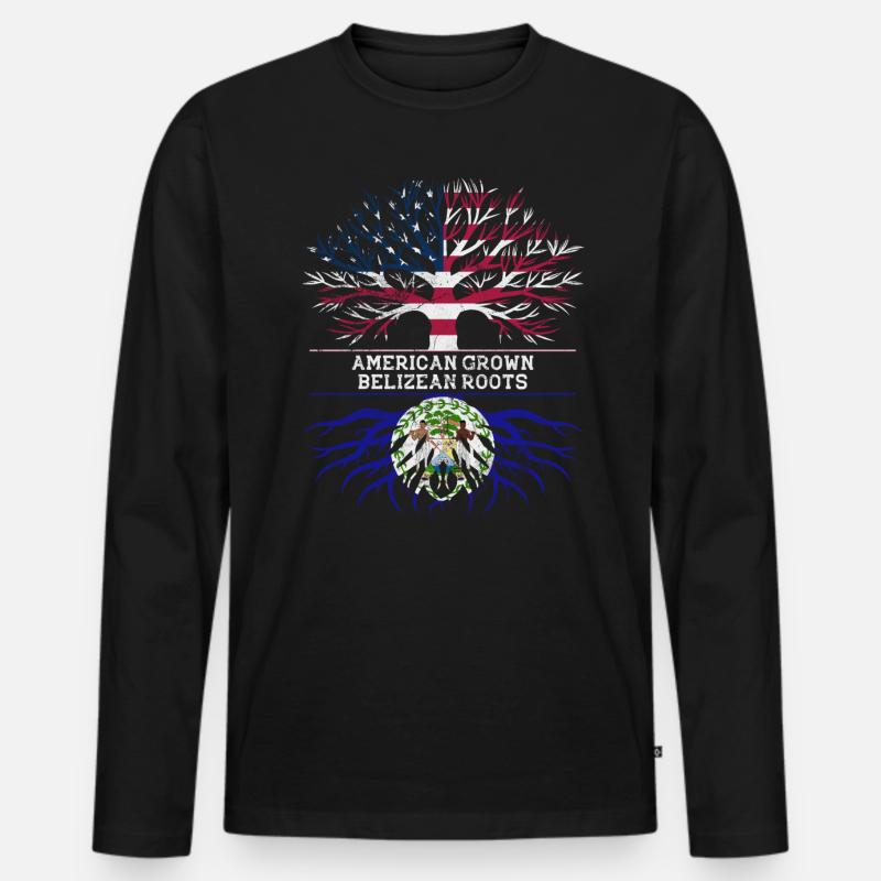 Belize - Männer Premium Bio Langarmshirt - Schwarz