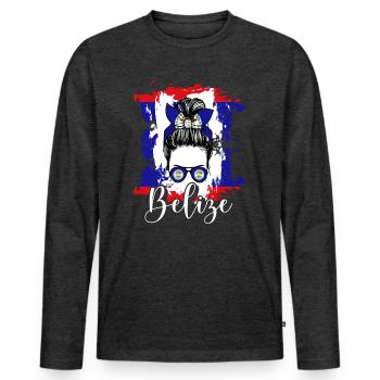 Belize Latino Belizer Belizerin Maya Geschenk - Männer Premium Bio Langarmshirt - Anthrazit meliert - Vorne - Nico (187cm)