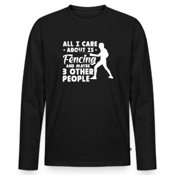 Escrime Épée Sabre Épée Épée Escrime Cadeau - T-shirt manches longues Premium bio Homme - noir - Devant - Nico (187cm)