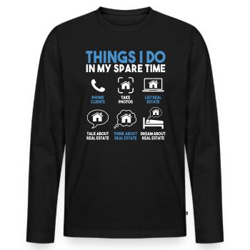 Real Estate Agent Real Estate Agent Gift - Men's Premium Organic Long Sleeve Shirt - black - Front - Nico (187cm)