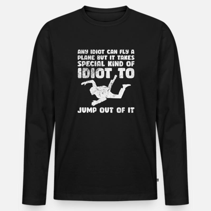 Skydive - Männer Premium Bio Langarmshirt - Schwarz