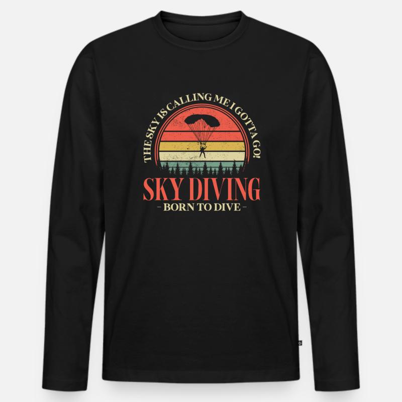 Skydive Skydiver Skydiving Fallschirm Geschenk - Männer Premium Bio Langarmshirt - Schwarz