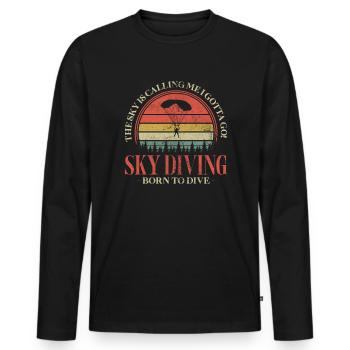 Skydive - T-shirt manches longues Premium bio Homme - noir - Devant - Nico (187cm)