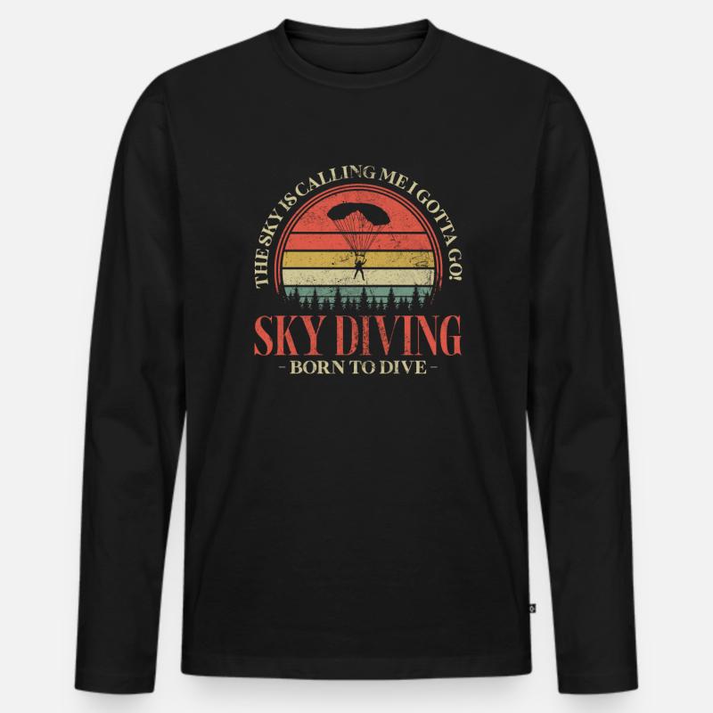 Skydive - Männer Premium Bio Langarmshirt - Schwarz