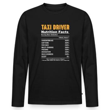 Taxi - Men's Premium Organic Long Sleeve Shirt - black - Front - Nico (187cm)