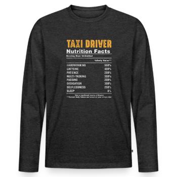 Taxi Taxifahrer Verkehr Beruf Geschenk - Männer Premium Bio Langarmshirt - Anthrazit meliert - Vorne - Nico (187cm)