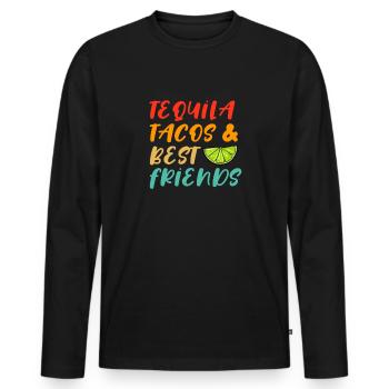 Tequila Sunrise Booze Party Mexique Cadeau - T-shirt manches longues Premium bio Homme - noir - Devant - Nico (187cm)
