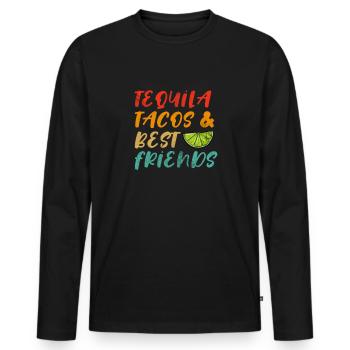 Tequila - Men's Premium Organic Long Sleeve Shirt - black - Front - Nico (187cm)