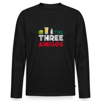 Tequila - Männer Premium Bio Langarmshirt - Schwarz - Vorne - Nico (187cm)