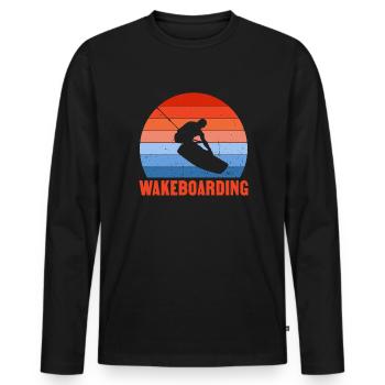 Wakeboard Wakeboarder Wakeboard Cadeau - T-shirt manches longues Premium bio Homme - noir - Devant - Nico (187cm)