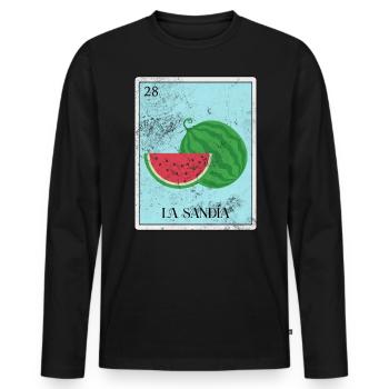 Watermelon - Men's Premium Organic Long Sleeve Shirt - black - Front - Nico (187cm)