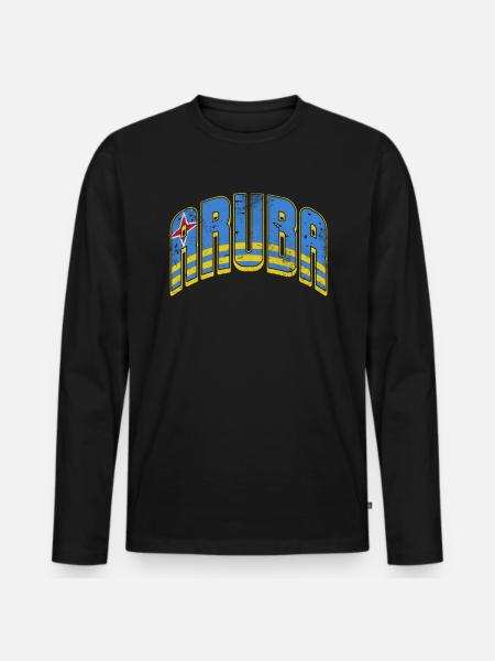 Aruba - Men's Premium Organic Long Sleeve Shirt - black