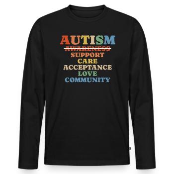 Autism Awareness Day Autistic Gift - Men's Premium Organic Long Sleeve Shirt - black - Front - Nico (187cm)