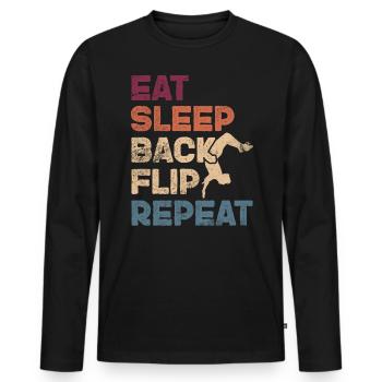 Backflip - T-shirt manches longues Premium bio Homme - noir - Devant - Nico (187cm)