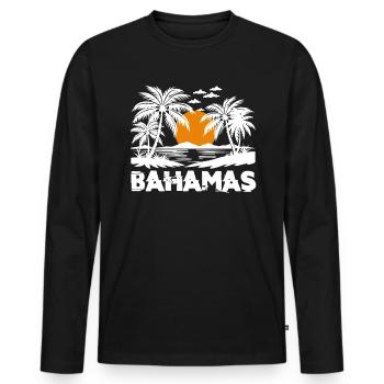 Bahamas Caribbean Island Atlantic Summer Gift - Men's Premium Organic Long Sleeve Shirt - black - Front - Nico (187cm)